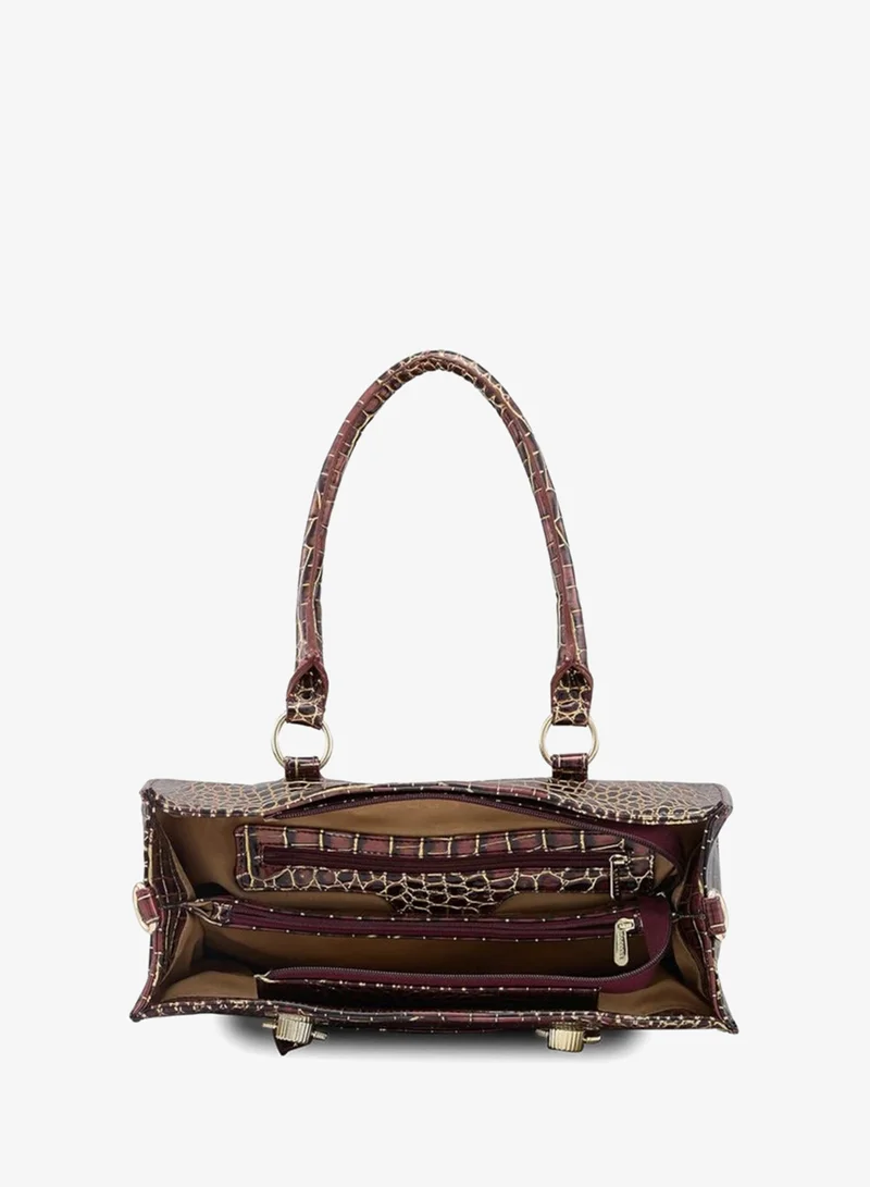 CAPRESE Caprese Miranda Tote Bag, Medium-Burgundy | Stylish Handbag for Women | Spacious, Versatile Office & Daily Essentials Tote | Top Zip Closure