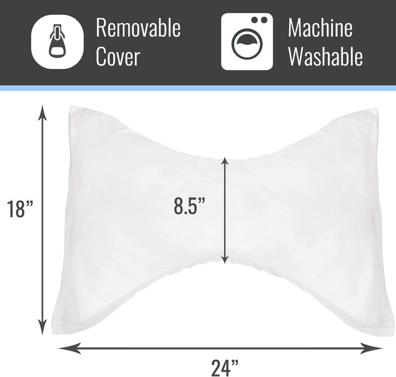 DMI Neck Pillow for Cervical Neck and Shoulder Support to Relieve Pain and Headaches with Removable Cover Medium Support White - Image 5