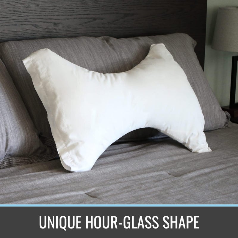 DMI Neck Pillow for Cervical Neck and Shoulder Support to Relieve Pain and Headaches with Removable Cover Medium Support White - Image 2