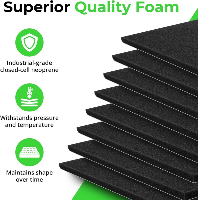 Xcel Neoprene Foam AntiVibration Pads with Adhesive 6" X 6" X 1/4" (8 Pieces) - Image 5