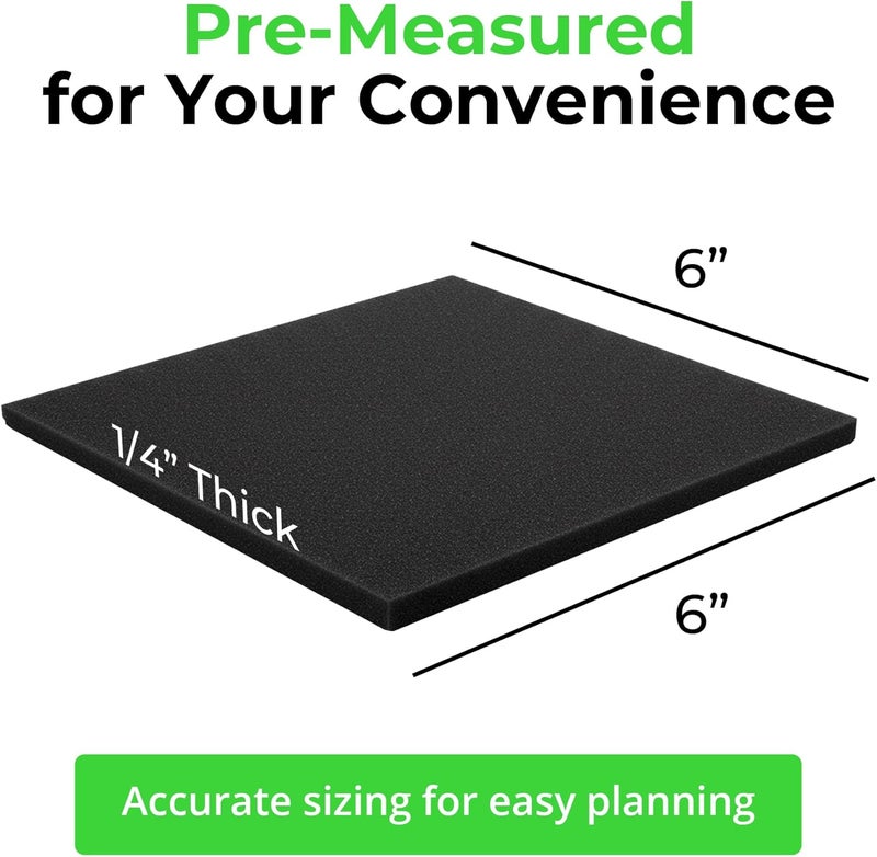 Xcel Neoprene Foam AntiVibration Pads with Adhesive 6" X 6" X 1/4" (8 Pieces) - Image 4