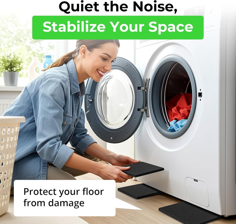 Xcel Neoprene Foam AntiVibration Pads with Adhesive 6" X 6" X 1/4" (8 Pieces) - Image 2