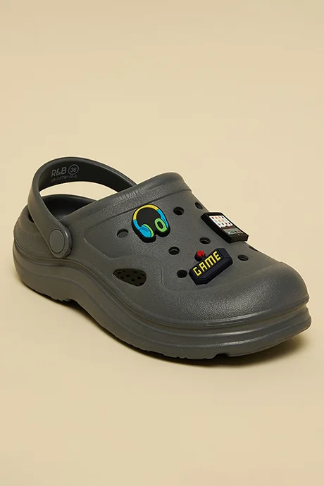 R&B Charm Detail Slingback Clogs