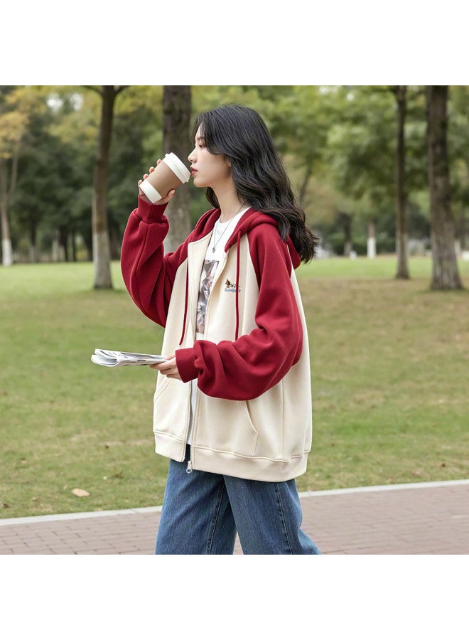 Flying in the snow Hooded Cardigan Sweatshirt Women 2025 New Arrival Autumn Winter Versatile Casual Lazy Outfit Women - Image 5