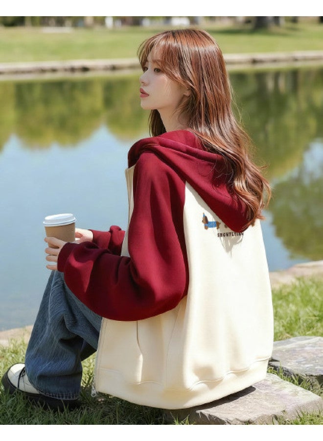 Flying in the snow Hooded Cardigan Sweatshirt Women 2025 New Arrival Autumn Winter Versatile Casual Lazy Outfit Women - Image 1