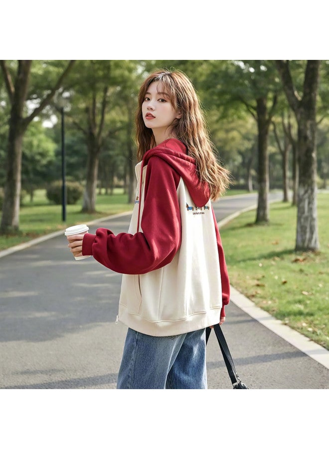 Flying in the snow Hooded Cardigan Sweatshirt Women 2025 New Arrival Autumn Winter Versatile Casual Lazy Outfit Women - Image 4