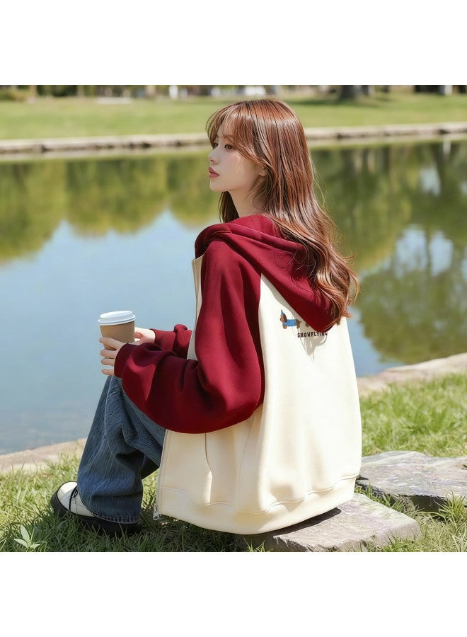 Flying in the snow Hooded Cardigan Sweatshirt Women 2025 New Arrival Autumn Winter Versatile Casual Lazy Outfit Women - Image 2