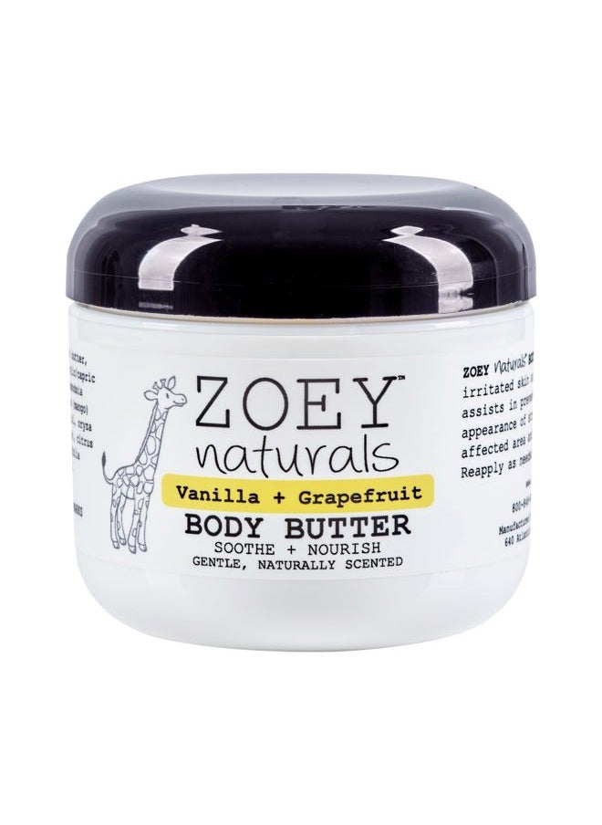Absolutely Natural - Zoey Naturals Vanilla Grapefruit Body Butter - 4 ounces with Nourishing Shea Butter and Coconut Oil - Paraben Free Vegan, Made in USA - Image 1