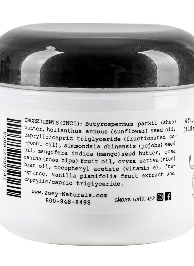 Absolutely Natural - Zoey Naturals Vanilla Grapefruit Body Butter - 4 ounces with Nourishing Shea Butter and Coconut Oil - Paraben Free Vegan, Made in USA - Image 1