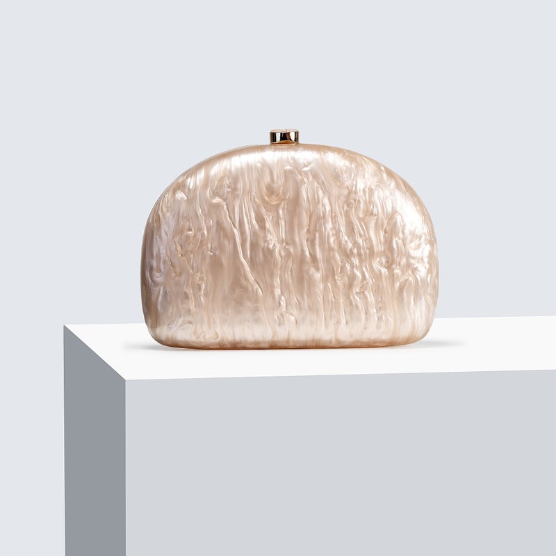 Women'S New Semicircle Pressure Bag Acrylic Evening Bag Shoulder Crossbody Wedding Banquet Clutch - Image 3