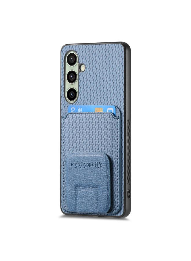S-TOP Case For Samsung Galaxy A56 5G Carbon Fiber Card Bag Fold Stand Phone Case - Image 2
