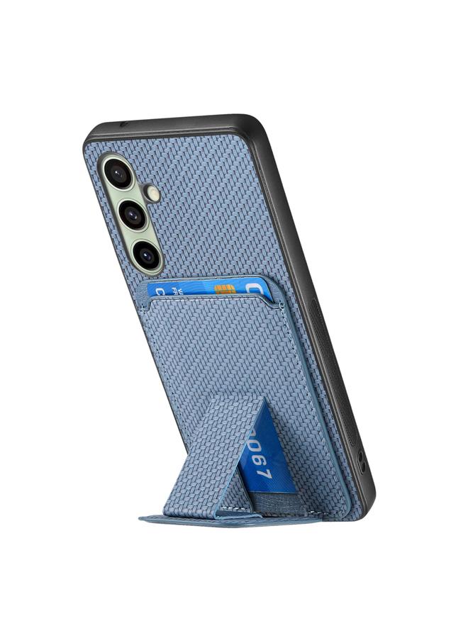 S-TOP Case For Samsung Galaxy A56 5G Carbon Fiber Card Bag Fold Stand Phone Case - Image 3