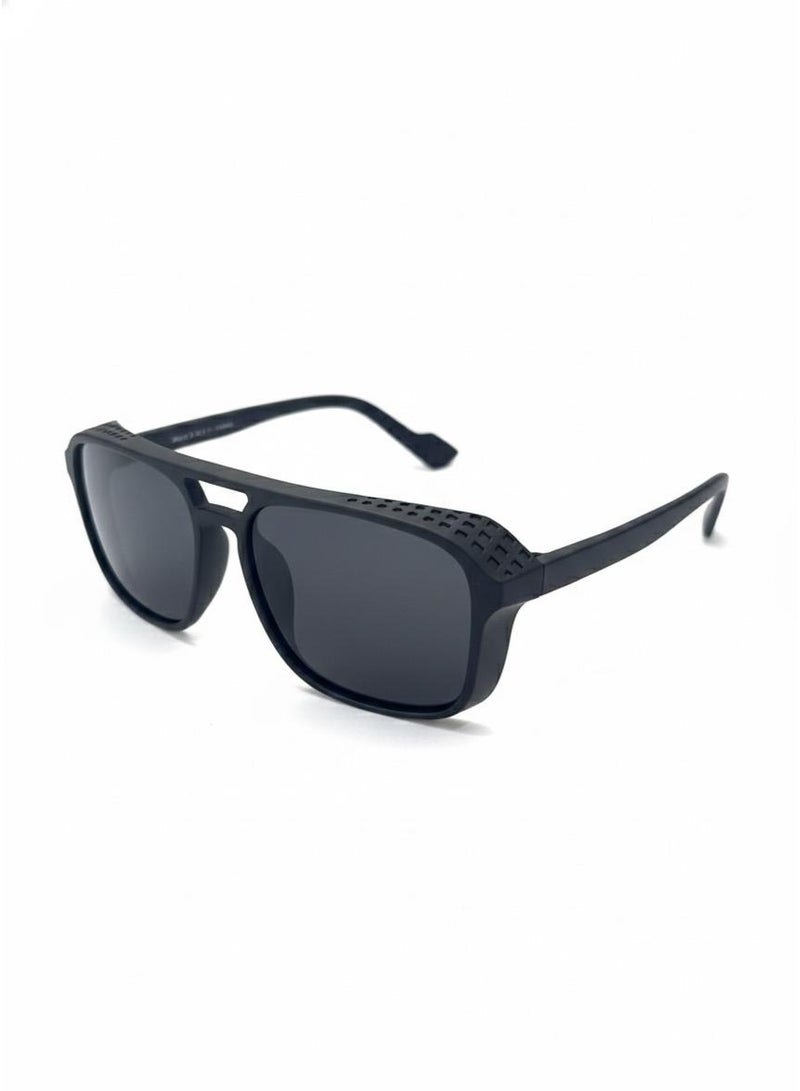 ركس نظارة شمسية رجالية مع اطار من البلاستيك خفيفة الوزن لون اسود 14271 - Image 1