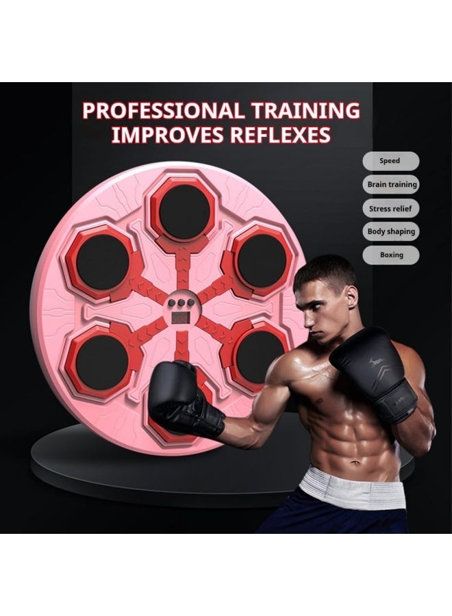 مرحبا القمر Electronic Music Boxing Machine Home Wall Mounted, Portable Smart Bluetooth LED Lights with Boxing Gloves for Home Kids Adult Boxing Training, Stress Release - Image 3