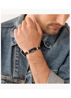 FOSSIL Bracelet for Men, D-link leather bracelet, Length: 213mm, Width: 13mm  - Image 2