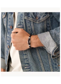 FOSSIL Bracelet for Men, D-link leather bracelet, Length: 213mm, Width: 13mm  - Image 5