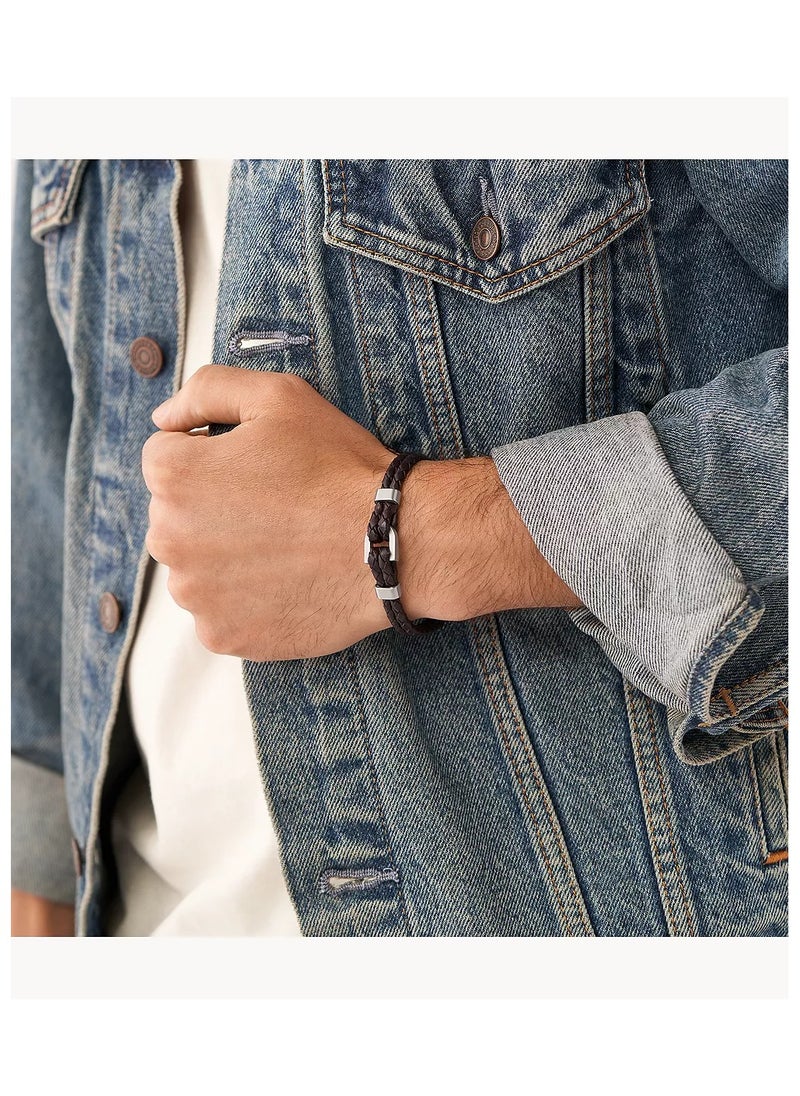FOSSIL Bracelet for Men, D-link leather bracelet, Length: 213mm, Width: 13mm  - Image 5