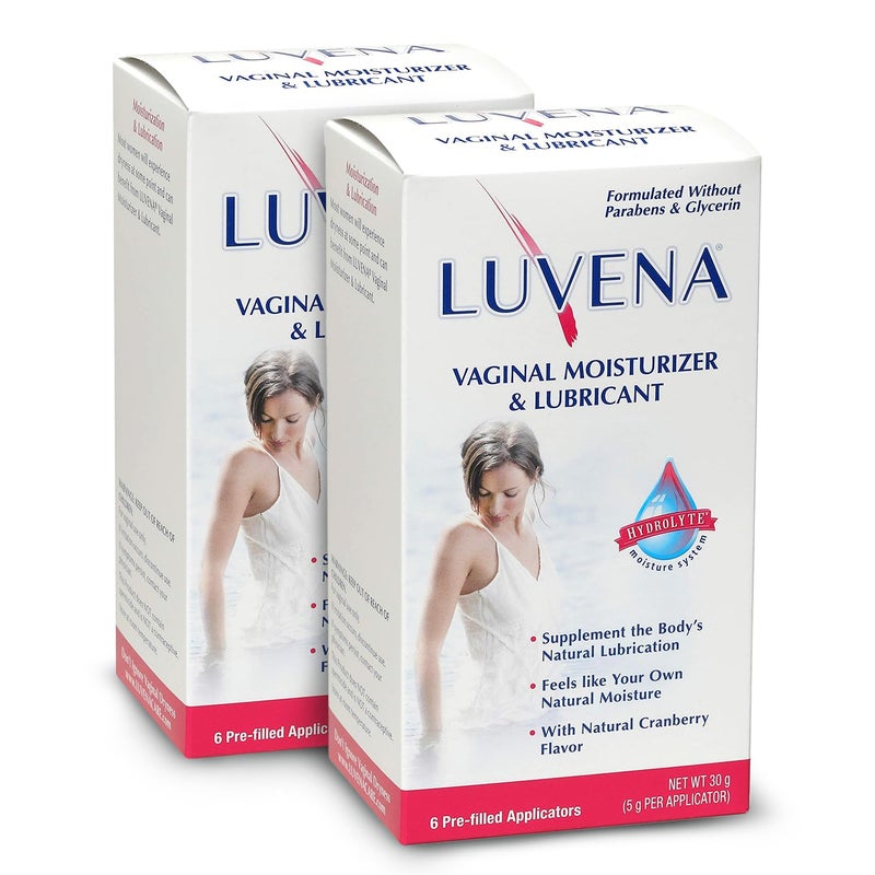 Luvena Moisturizer Vaginal Moisturizer Menopause Support for Women Feminine Intimate Dryness Redness Irritation Burning Symptom Relief Water Based Paraben Glycerin Free 2 Pack