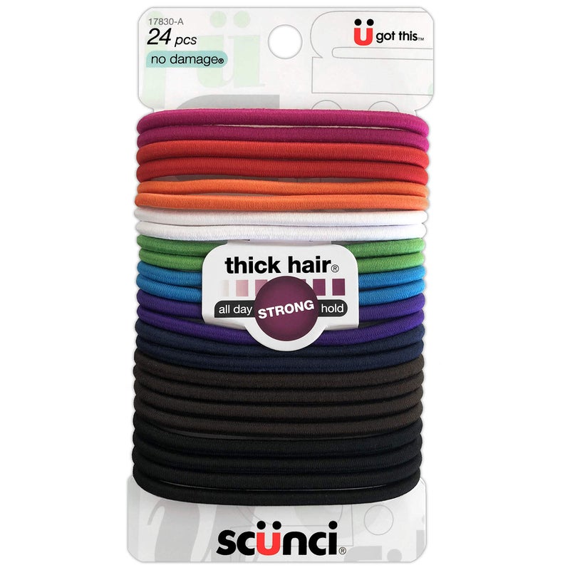 Scunci No Damage Effortless Beauty Thick Hair Elastics, 24-Count - Image 1