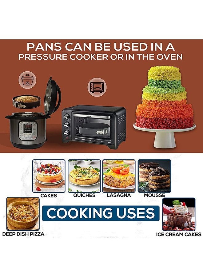 Arabest Leak Proof Springform Baking Pan Set,Cake Baking Pan Set,Non-stick Pan Molds,Cheesecake Baking Pan with Removable Bottom,Cake Leveler,3 Round Baking Pans (4"/7"/9") Inches  - Image 4