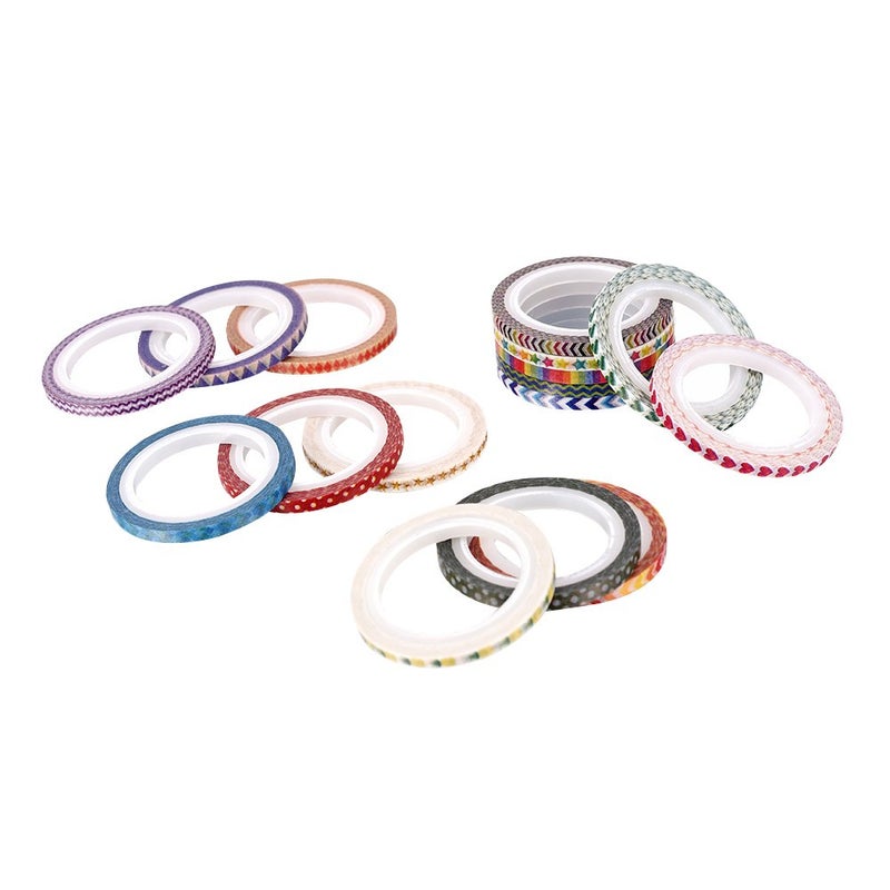 Agutape 48 Rolls Washi Tape Set,Foil Gold Skinny Decorative Masking Washi Tape,3MM Wide DIY Masking Tape - Image 3