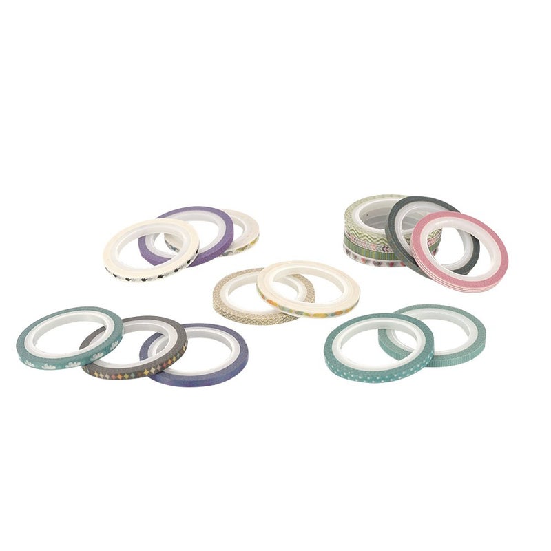 Agutape 48 Rolls Washi Tape Set,Foil Gold Skinny Decorative Masking Washi Tape,3MM Wide DIY Masking Tape - Image 2