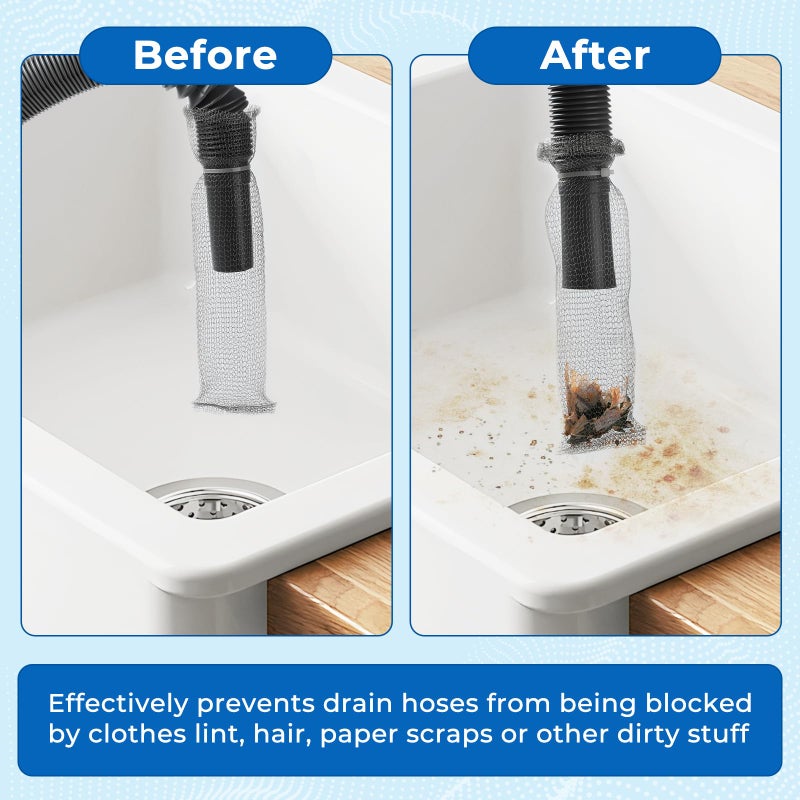 24 PCS Lint Traps, Stainless Steel Lint Catcher for Washing Machine, Pet Hair Remover for Laundry, Upgrade Traps Laundry Mesh Washer Hose Filter with 24 PCS Cable Ties - Image 5