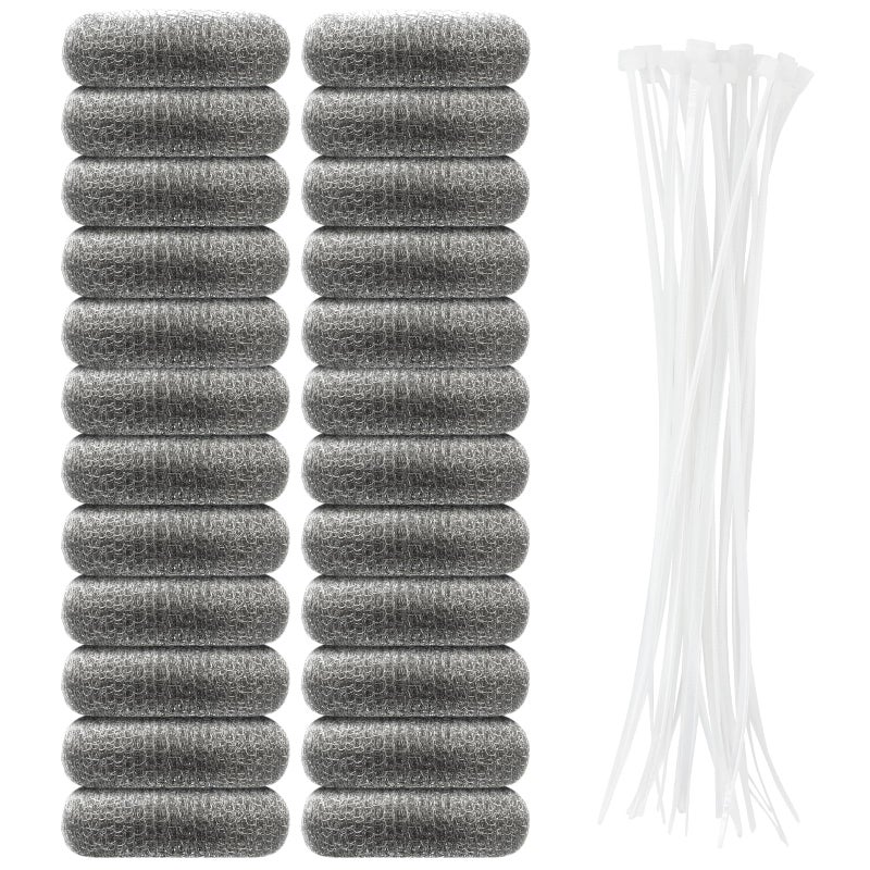 24 PCS Lint Traps, Stainless Steel Lint Catcher for Washing Machine, Pet Hair Remover for Laundry, Upgrade Traps Laundry Mesh Washer Hose Filter with 24 PCS Cable Ties - Image 1