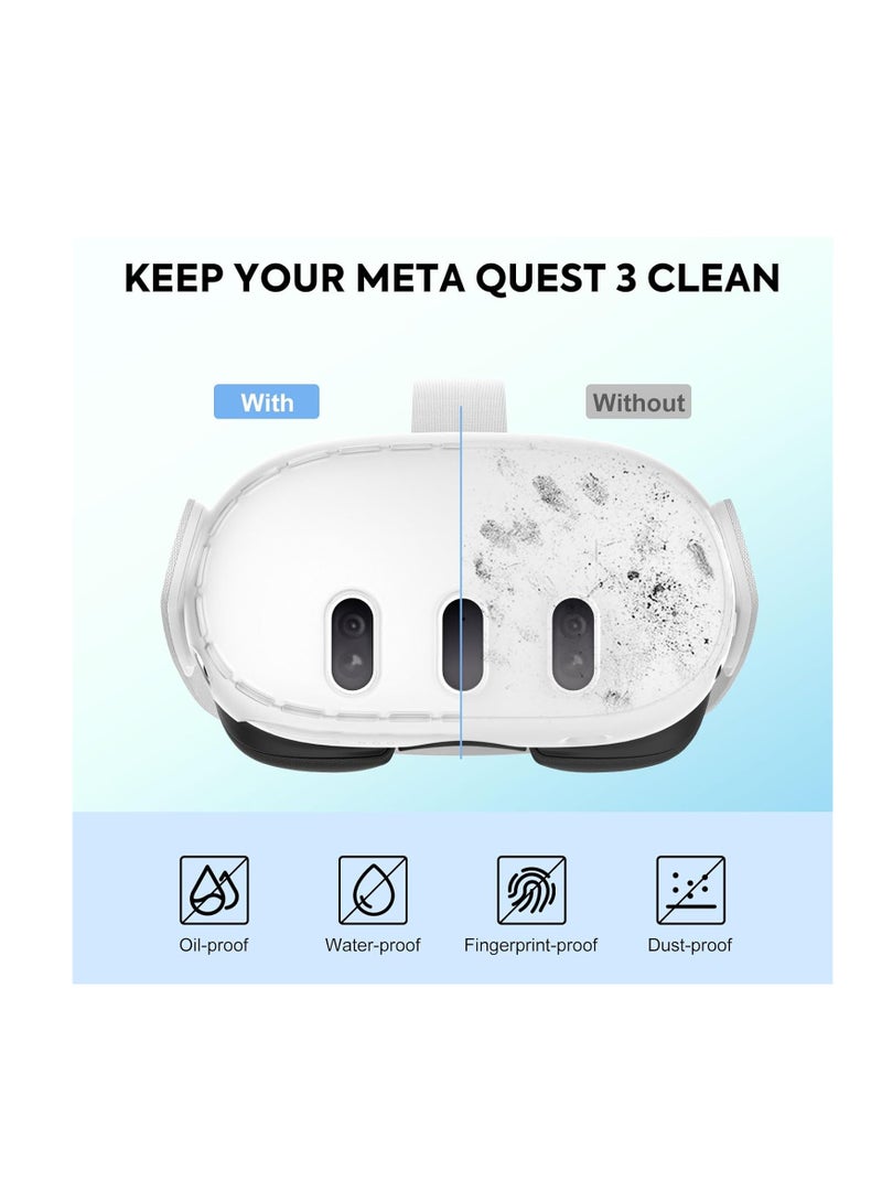 SYOSI VR Accessories for Meta Quest 3, VR Headset Protective Shell Cover for Oculus Quest 3, Included VR Shell Cover and 6-pack Lens Tempered Glass Protector, Protective Lens Cover Anti Scratch Anti Dust - Image 5