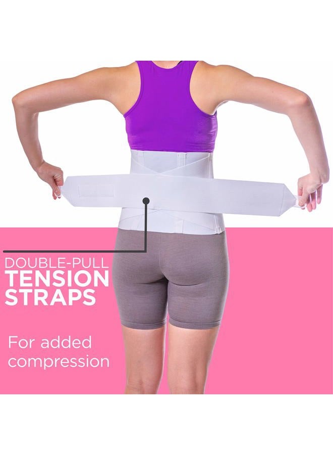 BraceAbility Women's Back Brace for Female Lower Back Pain - Lightweight Soft White Elastic Lumbar Compression Support Belt is Discreet Under Clothes for Ladies, Nurses, Walking (Medium) - Image 3