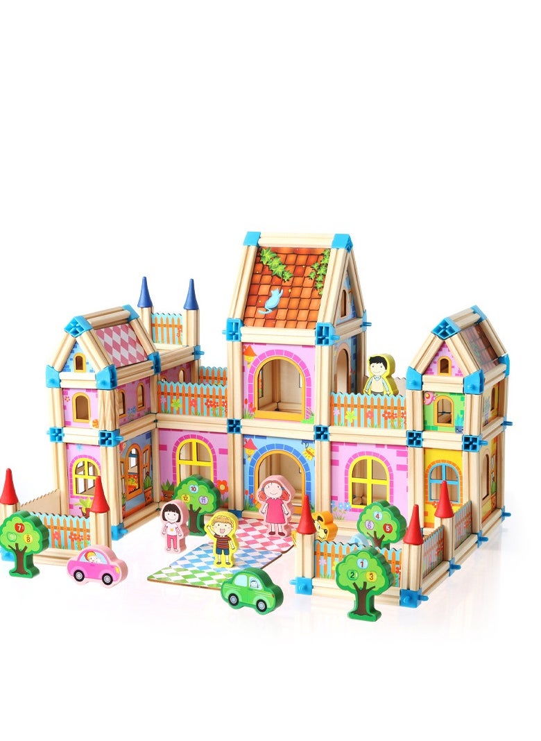 MIXDE 128PCS House Building Kit, Colorful Building Blocks Set, Montessori Preschool Toys, Creative Construction Toys, Fun Parent-child Toy, Easy to Install, Ideal Gift for Kids  - Image 3