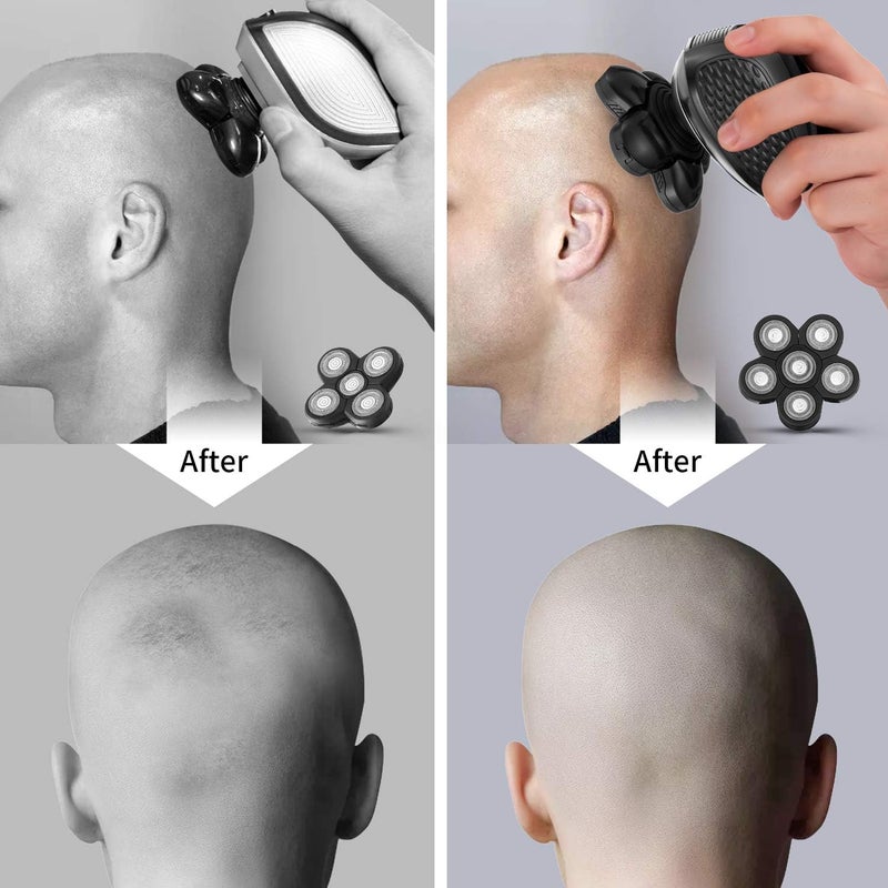 vsmooth Head Shavers for Men - Upgraded Multifunctional Bald Head Shaver, Waterproof Electric Razor for Men Cordless Rechargeable Shaving Grooming Kit (Gray) - Image 4
