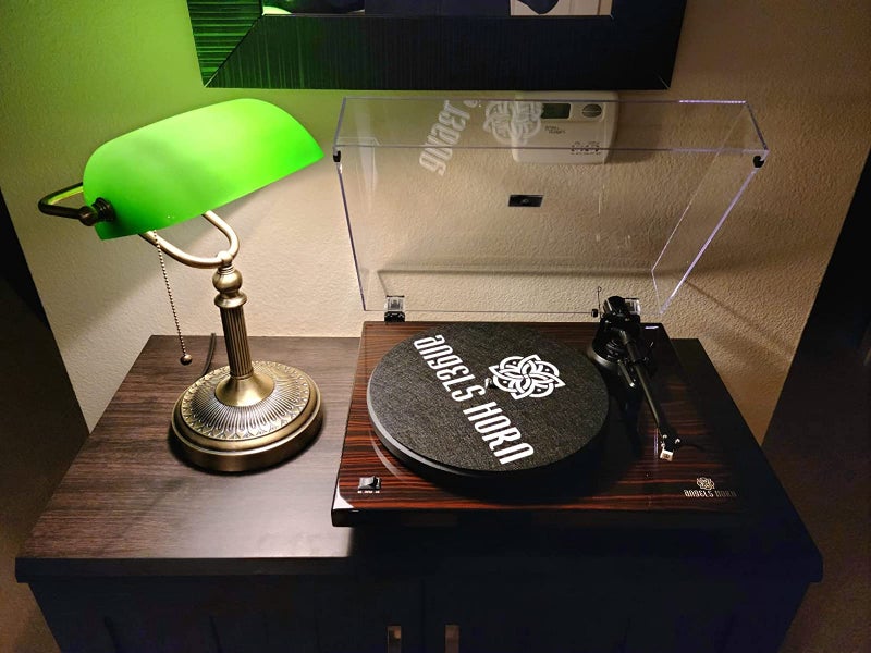 Newrays Green Glass Bankers Desk Lamp with Pull Chain Switch Plug in Fixture - Image 2