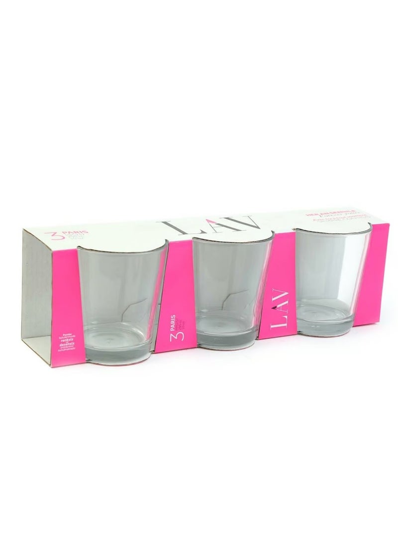 LAV 3 Pieces Paris Tumbler Set 295 Ml - Clear - Image 5