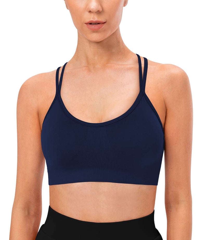 VEQKING 3 Pack Crisscross Back Women's Sports Bra Removable Pads Yoga Bras Medium Support Workout Sports Bra - Image 3