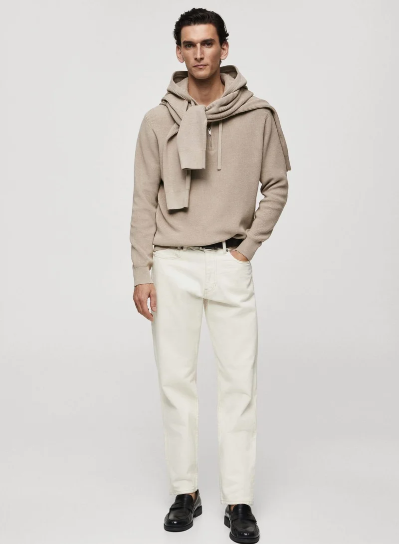 Mango Man Zip Detail Hoodie