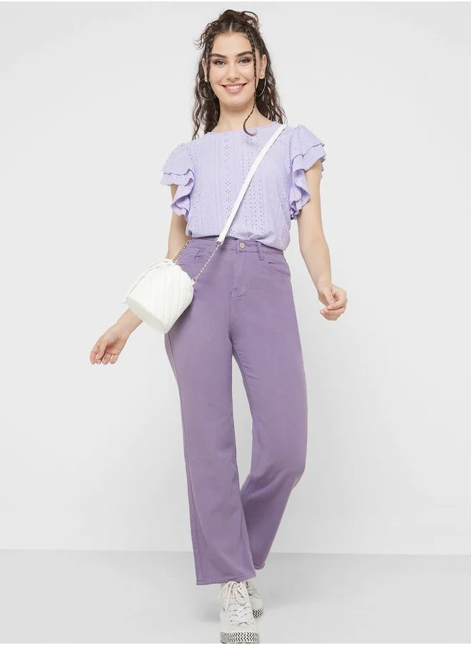 Ginger Urban Minx Flutter Sleeve Top