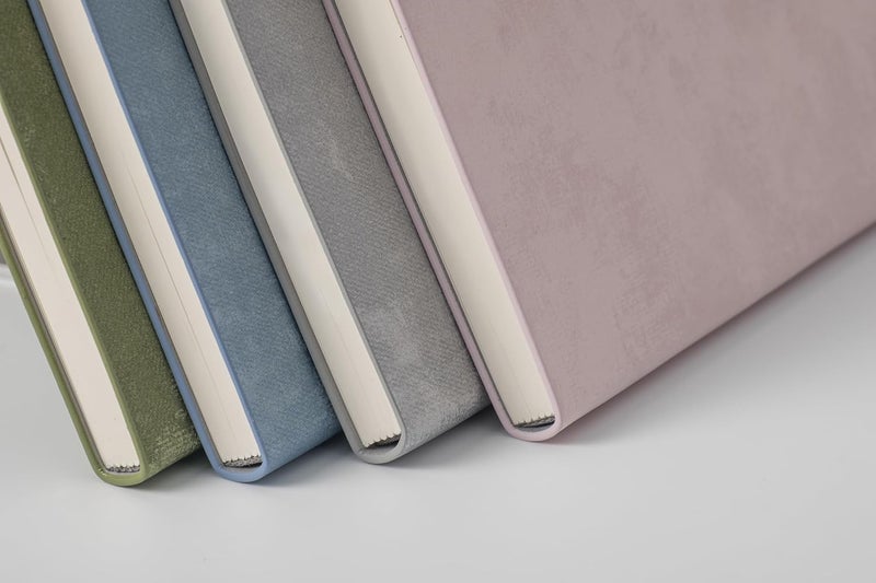 COMMA | Velvet Series | A5 & A6 Size with Pen | Flexible Bound Notebook | 200 Pages | 100gsm Natural Shade Paper | Velvet PU Cover with Edge Colour | Combo – (Green + Green) - Image 5