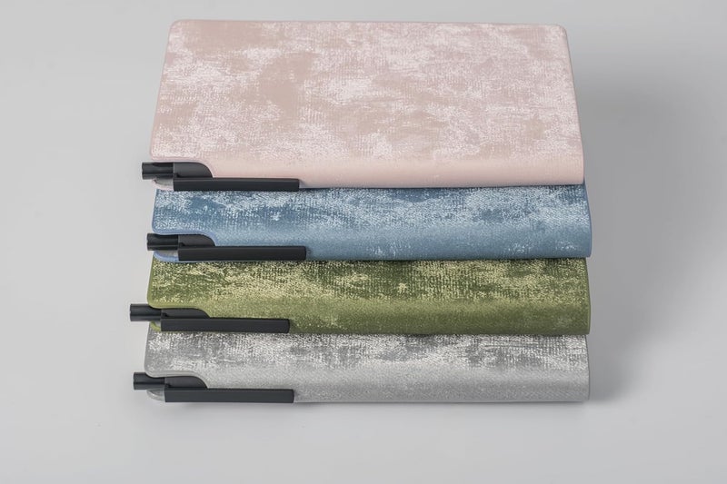 COMMA | Velvet Series | A5 & A6 Size with Pen | Flexible Bound Notebook | 200 Pages | 100gsm Natural Shade Paper | Velvet PU Cover with Edge Colour | Combo – (Green + Green) - Image 4