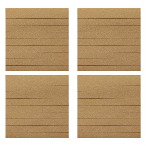 Mini Skater 3x3 Inches Bright Colored Lined Sticky Notes Self-Stick Memo with Line for Office School Home (Brown) - Image 5