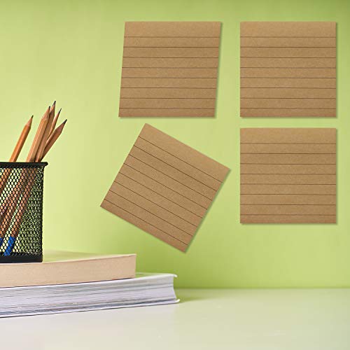 Mini Skater 3x3 Inches Bright Colored Lined Sticky Notes Self-Stick Memo with Line for Office School Home (Brown) - Image 3