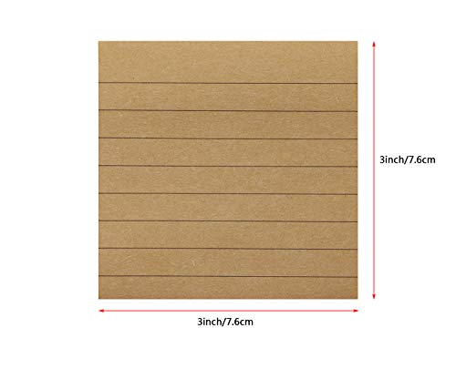 Mini Skater 3x3 Inches Bright Colored Lined Sticky Notes Self-Stick Memo with Line for Office School Home (Brown) - Image 2