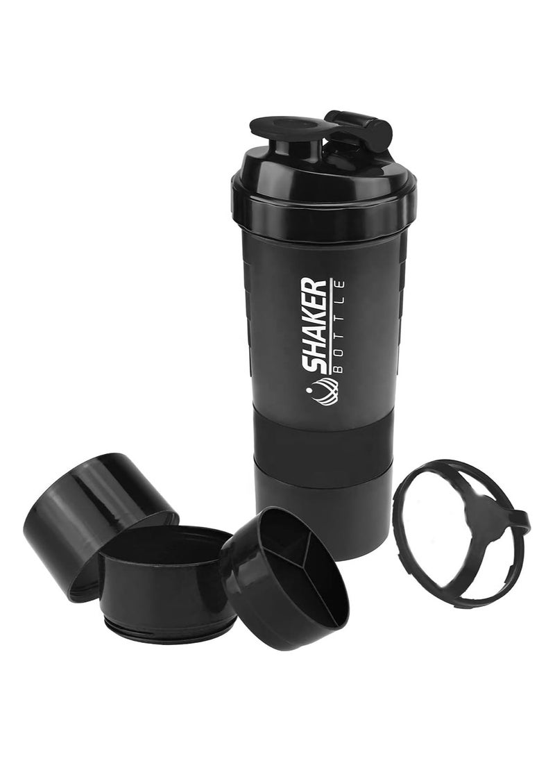 Bisbell - Leak-Proof Protein Shaker Bottle 3-Layer Twist Off Design Non-Slip Grip, BPA-Free Blender Bottle with Supplement and Pill Storage Compartments,BB3209 - Image 1