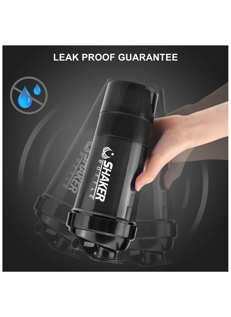 Bisbell - Leak-Proof Protein Shaker Bottle 3-Layer Twist Off Design Non-Slip Grip, BPA-Free Blender Bottle with Supplement and Pill Storage Compartments,BB3209 - Image 1