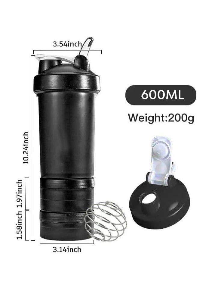 Bisbell - Leak-Proof Protein Shaker Bottle 3-Layer Twist Off Design Non-Slip Grip, BPA-Free Blender Bottle with Supplement and Pill Storage Compartments,BB3209 - Image 1
