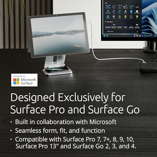 Kensington حامل كينجستون المرتفع القابل للتعديل لجهاز Surface، حامل لوحي غير قابل للانزلاق مصمم لجهاز Surface Pro، فضي (K58277WW) - Image 2