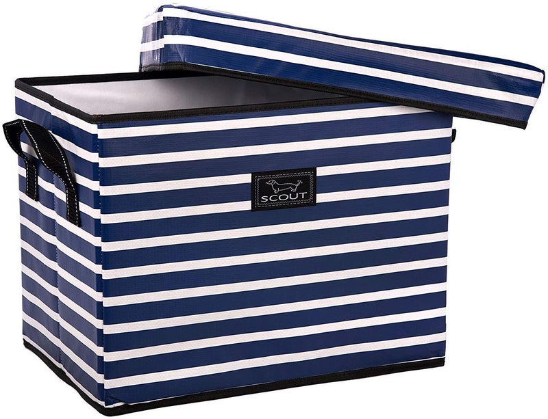 SCOUT Rump Roost MED - Medium Lidded Storage Bin with Handles, Collapsible, Stackable, Doubles as Seat or Table, Holds 80 Lbs