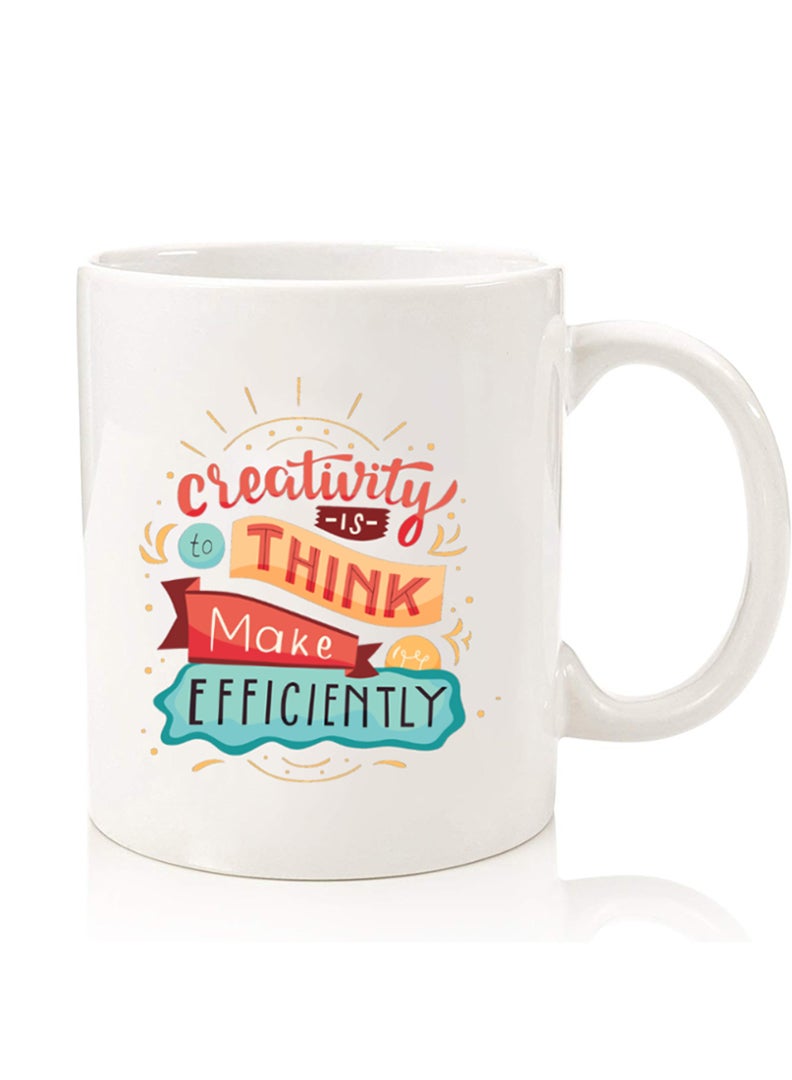 Theodor Premium Quality Two Sided Printed Coffee Mug Tea Cup For Home Office, Kids Men Women creativity is to think - Image 1