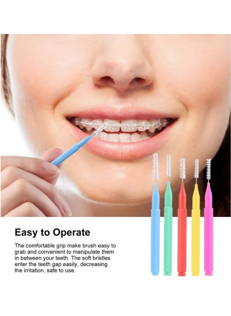 rocooart 100 PCS Interdental Brushes Dental Floss Toothpick Braces Brush Tooth Cleaning Tool Care Tooth Cleaning Tool (Multicolour) - Image 4