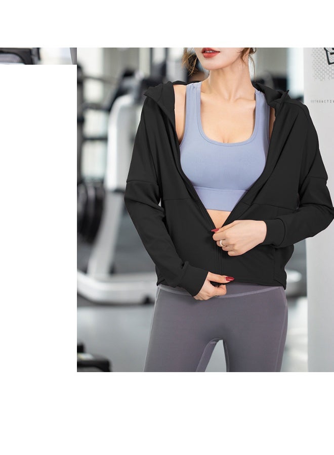 Autumn Spring Women Sport Jacket Zipper Loose Yoga Sports Hoodies Long Sleeves Running Jacket Gym Workout Hooded Tops Sweatshirt - Image 2